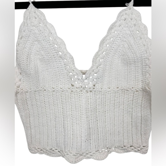Brandy Melville white crocheted top bralette, XXS, Summer Boho Hippie Festival - Picture 3 of 7